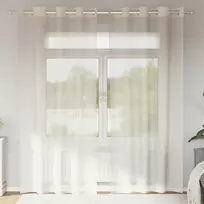 Voile užuolaidos su įvorėmis, 2vnt., kreminės, 140x225cm