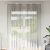 Voile užuolaidos su kilpomis, 2vnt., šviesiai pilkas, 140x260cm