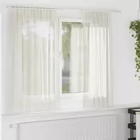Voile užuolaidos su viršutine dalimi, 2vnt., kreminės spalvos