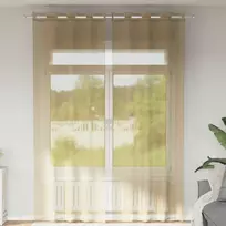 Voile užuolaidos su įvorėmis, 2vnt., smėlio spalvos