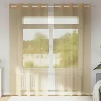 Voile užuolaidos su įvorėmis, 2vnt., smėlio spalvos