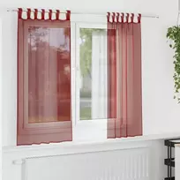 Voile užuolaidos su strypų kišenėmis, 2vnt., raudonojo vyno sp.