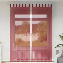 Voile užuolaidos su strypų kišenėmis, 2vnt., raudonojo vyno sp.