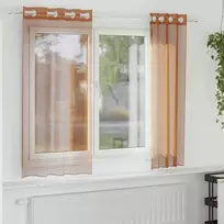 Voile užuolaidos su įvorėmis, 2vnt., terakota spalvos