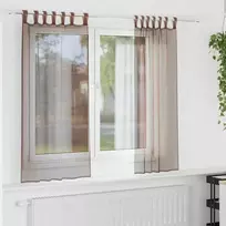 Voile užuolaidos su strypų kišenėmis, 2vnt., rudos spalvos