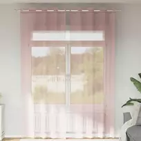 Voile užuolaidos su įvorėmis, 2vnt., šviesiai rožinė, 140x300cm
