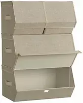 Songmics Sandėliavimo dėžė su dangčiu ir magnetiniu fiksatoriumi smėlio smėlio spalvos