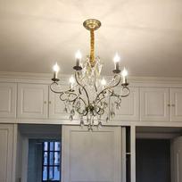 Living Room, Bedroom, Crystal Retro Gold Creative Dining Room Chandelier, Modern and Minimalist Light 5 headlights juoda