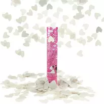 Konfeti patranka Baltas Hearts, 30 cm, 1 vnt.