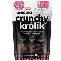 UNISZKI Traškus triušio skanėstas šunims su mėtomis ir dilgėlėmis, 80 g