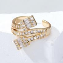 GemChic Women's Ring Retro Light Luxury High Sense Finger Ring Embed Zircon Opening Adjustable Ring Personality Ring Birthday Christmas Jewelry Gift - auksas