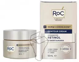 ROC Derm Correxion Contour Kreminis kontūrą formuojantis drėkinantis kremas su retinoliu veidui, kaklui ir žandikaulio linijai, 50 ml