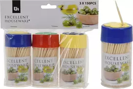 Excellent Houseware Bambukiniai dantų krapštukai 3x150 vnt. - praktiški ir daugiafunkciai