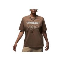 Jordan Flight Heritage Casual Printed Loose Short Sleeve T-Shirt Women T-Shirts Dark-Brown FQ3241-223 M