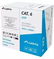 Lanberg Kabelis lan utp kat.6 305m drut cca pilka fluke passed