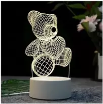 Extralink Pradžia | 3D meškiuko širdelės naktinė lempa | optinė iliuzija miegamojo USB