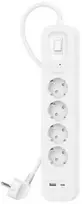 „Belkin“ viršįtampių apsaugos maitinimo laidas, 4 lizdai, 2 m, Balta (SRB001VF2M-V2)