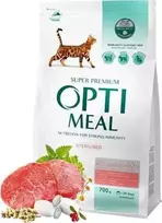 Optimeal Adult Sterilised sausas maistas katėms su jautiena, 700 g
