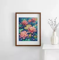 LetiStitch luca S Kryželiu siuvinėjimo rinkinys Vandens lelija 23x29cm SLETIL9910
