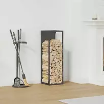 Malkų lentyna Juoda 25x25x80 cm Šaltai valcuotas plienas