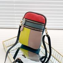 Leather Messenger Bag Change Bag Women'S First-Layer Cowhide Shoulder Bag Splicing Multi-Layer Zipper Bag Bag
