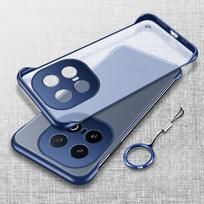 Dėklas VIVO Iqoo 13 Pro Iqoo13 Berėmis Matinis Kietas PC Pusiau permatomas Telefono Dėklas Vivo Iqoo 13Pro IQOO13pro berėmis Smūgiams atsparus Žiedo Laikiklis Dangtelis iQOO 13 mėlyna