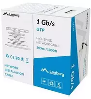 Lanberg Kabelis lan utp 1gb/s 305m drut cca juoda