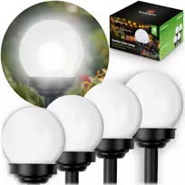 Saulės energija varomos lempos, balti rutuliai, 4 vnt., „Ilumen LS-102“