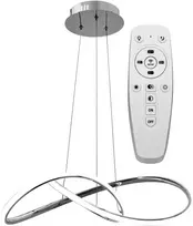 Pakabinamas šviestuvas Toolight Modernus LED lubų šviestuvas Ring+nuotolinio valdymo pultas APP393-CP Chrominis