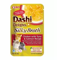 INABA CAT Dashi Delights Silky Broth vištiena su tunu ir lašiša - skanėstas katėms - 40g