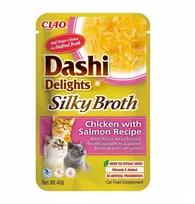 INABA CAT Dashi Delights Silky Broth vištiena su lašiša - skanėstas katėms - 40g