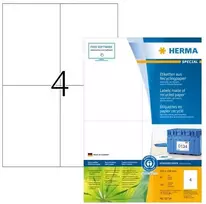 HERMA 10734, Balta, Lipni spausdintuvo etiketė, Iškirpta etiketė, Popierius, Lazerinis / Rašalinis, Nuolatinis
