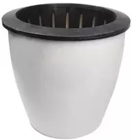 Oem PATIO savaiminio drėkinimo vazonas - 22 cm baltas plastikinis vazonas