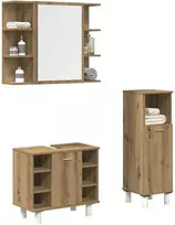 Vonios baldų komplektas, 3 dalių, artisano, apdirbta mediena