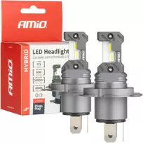 Amio LED lemputės Hybrid series H4 H19 6000K Canbus 60W