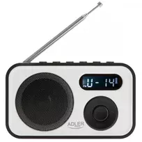 Adler | PLL AM/FM Digital Radio | AD 1906 | Alarm function | Baltas/Juodas