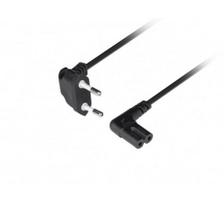 Lanberg CEE 7/16 to IEC 320 C7 Euro (radio) power cord 3m angled VDE | CA-C7CA-12CC-0030-BK