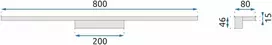 Toolight LED sieninis šviestuvas 80CM APP841-1W FLAT Juodas