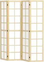 HOMCOM Ekranas 4 dalių 160 x 170 cm pertvara kambario pertvara, sulankstoma kambario pertvara privatumo ekranas, pertvara gyvenamajam kambariui, gamta