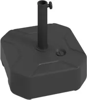 "Outsunny" skėčių stovas iki 25 kg, pripildomas skėčių stovas, kvadratinis skėčių laikiklis, skėčių svoris, skėčių stovas 38/48 mm skersmens vamzdžiui, skirtas balkonui, terasai, sodui, juodas