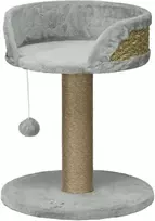 "PawHut" draskyklė maža, 49 cm kačių medis, kačių draskyklė su žaidimų kamuoliuku, gulimu paviršiumi, laipiojimo medis katėms iki 4kg, kačių baldai, džiuto pilkos spalvos