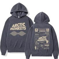 Retro Arctic Monkeys Music Tour Double Sided Print Hoodies Men Women Harajuku Hip Hop Sweatshirt Oversized Y2K Hoodie Streetwear S