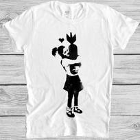 Banksy Girl Hugging Bomb Art Drawing Meme Cool Gift Top Tee T Shirt M1128 4XL