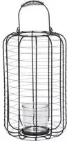 Home Styling Collection Metalinis žibintas su stikline žvakide, Ø 23,5 cm, juoda