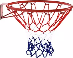 HOMCOM krepšinio tinklelis, krepšinio lankas su tinkleliu, plieno vamzdis + nailonas, raudona + mėlyna + balta, ø46 cm