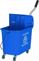 HOMCOM Valymo vežimėlis plovimo kibiras buitinis 20 l su centrifuga ir separatoriumi švariam nešvariam vandeniui Mėlyna 60L x 27W x 70,5H cm