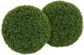 HOMCOM 2 vnt. rinkinys dirbtinis buksmedžio rutulys 40 cm, dirbtinis augalas, plastikinis dekoratyvinis buksmedis, dirbtinis augalas svetainei, miegamajam, biurui, sodui