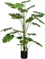 HOMCOM Dirbtiniai augalai, dirbtinė Monstera Deliciosa, 180 cm dirbtinis augalas su 24 šakomis, kambarinis augalas, dirbtinis medis, augalų dekoracijos patalpoms, žalias