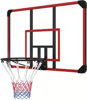 SPORTNOW krepšinio lankas, krepšinio lenta su krepšiu, krepšinio tinklas su krepšinio lenta, tvirtinamas prie sienos, skirtas naudoti lauke, plieno, 113 x 61 x 73 cm, raudonas