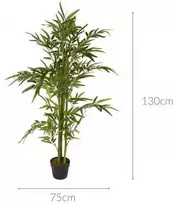 KOOPMAN Dirbtinis bambuko medis vazone, 130 cm